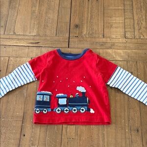 Baby Boden holiday train lift flap long sleeve tee 3-6 months